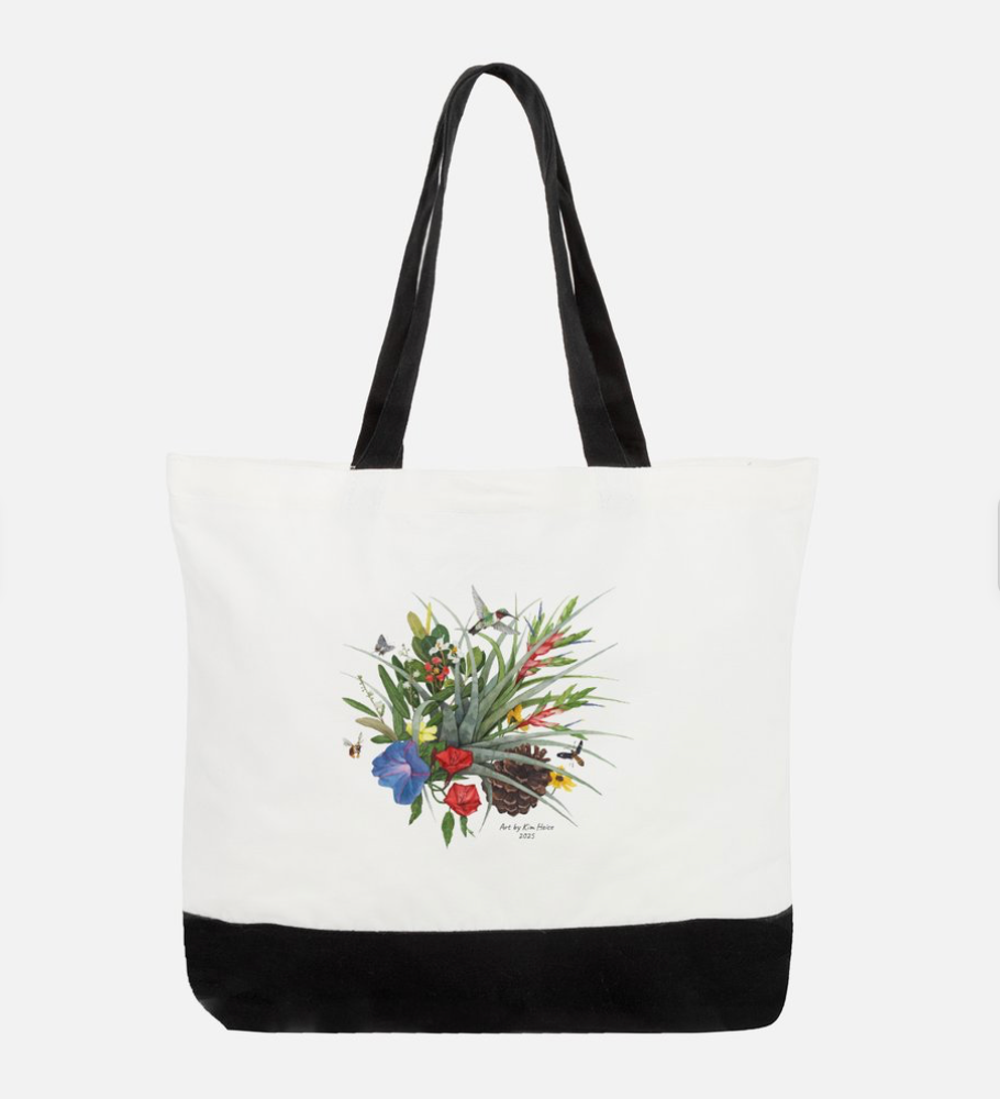 100% Cotton Tillandsia Tote Bag With Custom Artwork By Kim Heise